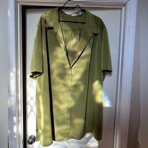 Olive Green 4xl Women’s button down dress shirt